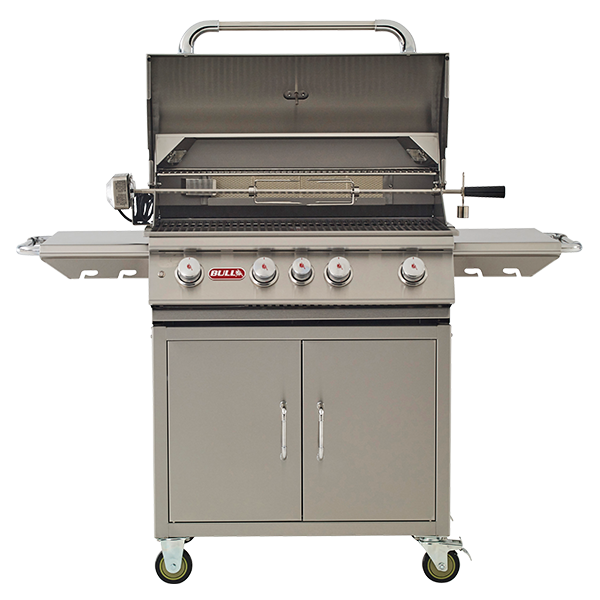 Bull BBQ Angus 30-inch gas grill cart with four burners