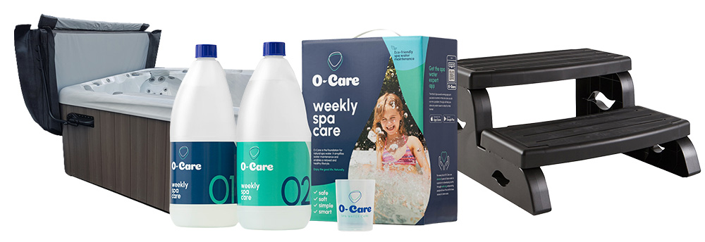 Free Step Stool, Cover Lifter and O-Care Spa Care Kit Presidents Day Bonus Offer