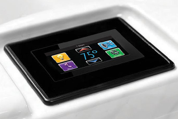 LED lighting and comfort features in hot tubs and swim spas